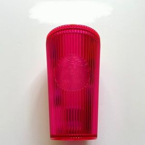Starbucks Summer Grande 2023 Pleated Neon Magenta Pink Cold Cup Tumbler